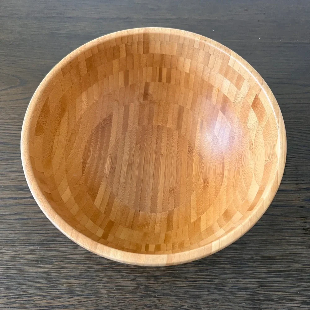 IKEA BLANDA MATT Bamboo‎ Serving Bowl Round Natural Wood Salad Bowl 21926